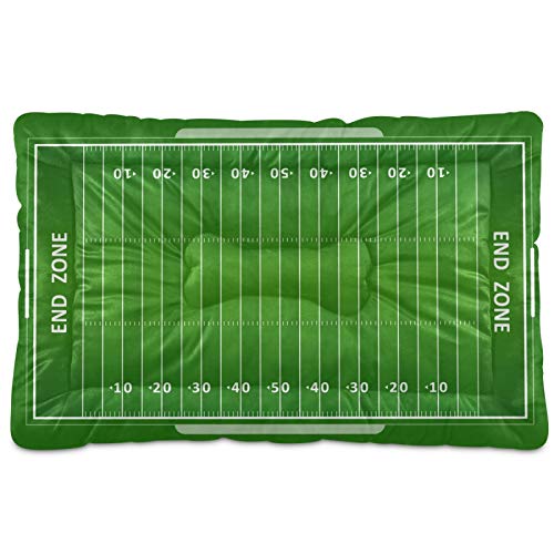 KEEPREAL American Football Field Dog Cat Bed, Rectangle Comfortable Pet Bed, Ultra Soft Calming for Small Medium Large Dogs, 36x24in
