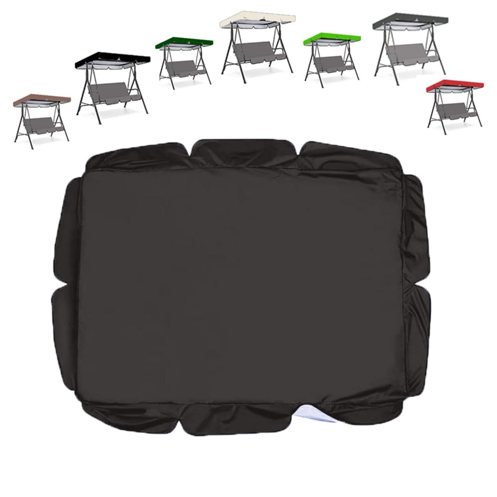 Auvent De Balancelle De Jardin Toit De Rechange Pour Balancelle 2 Et 3 Places Toit De Balancelle De Jardin 142×120cm 195×125cm Toit Pare-Soleil(Black,190x132cm/75x52in)