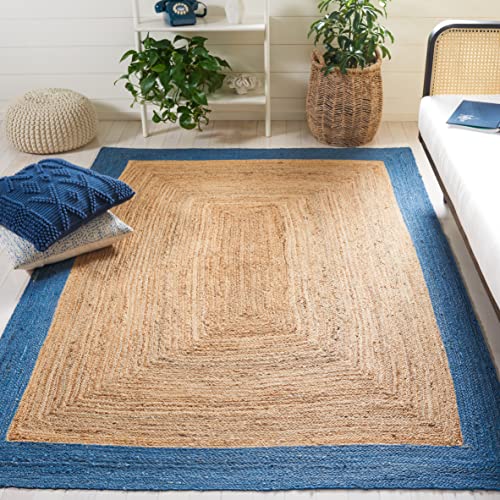 SAFAVIEH Natural Fiber Accent Rug (4'x6') - Blue Boho Jute