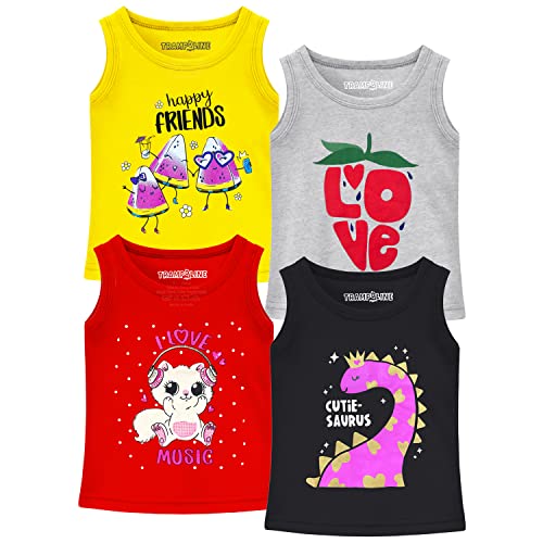 Image of Trampoline Girls Sleeveless Regular Fit T-Shirt Pack of 4