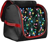 ZOBER Christmas Light Storage Reels - Christmas Light Organizer with 3 Plastic Wheels - 600D Oxford Fabric - Fits 200 Mini Lights per Spool, Lights Storage - Stitched Reinforced Handles - Black