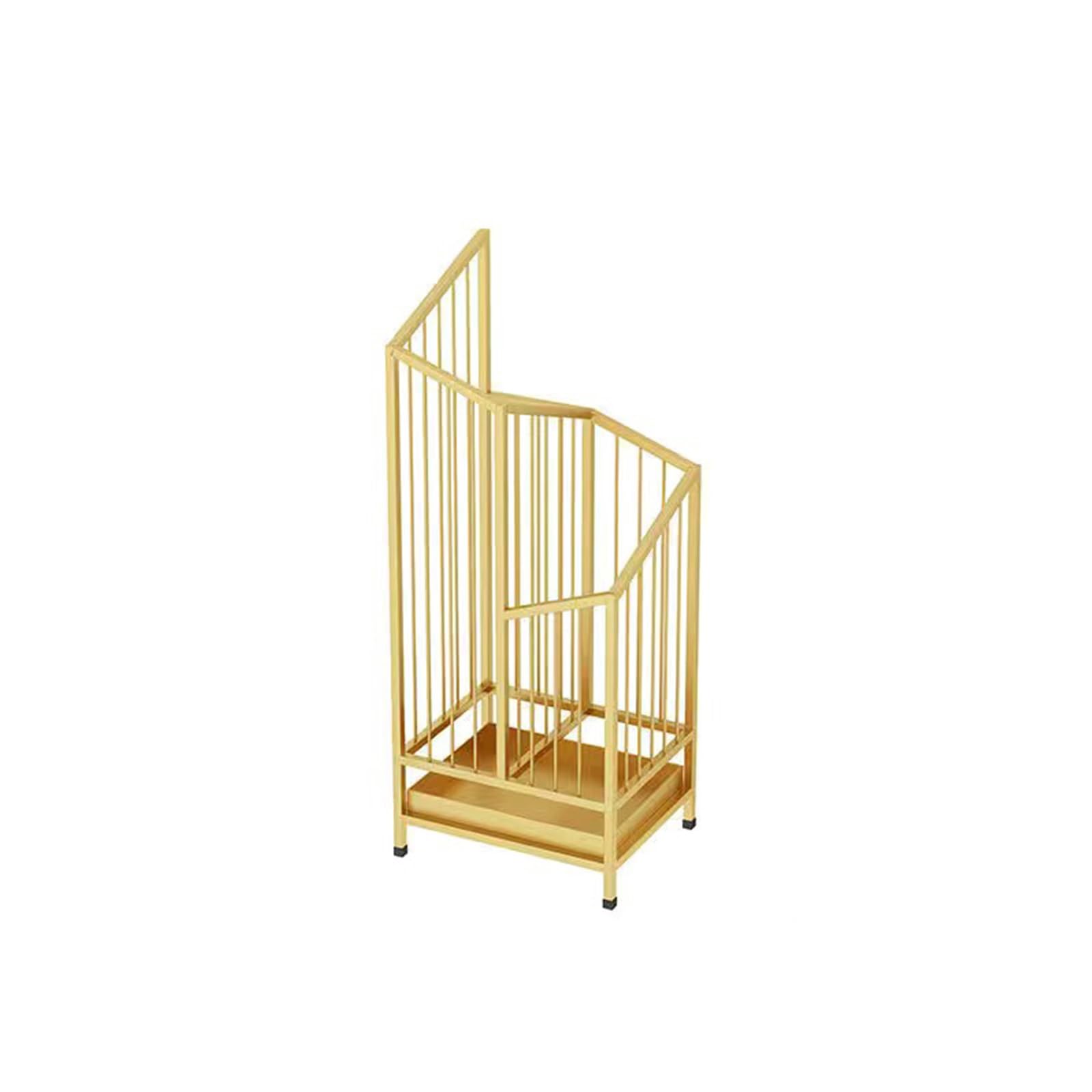 SaryEdge Large Capacity Metal Umbrella Storage Rack - Commercial & Home Use - Stylish Lobby Organizer for Hotels, Offices & Entrances - Durable Hanging Umbrell,Gold-Small