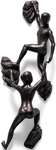 Pearlead Escultura creativa de resina para escalar para mujeres y hombres, escultura artística de pared para sala de estar, hotel, hogar y oficina