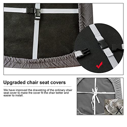 Genina Waterproof Seat Covers For Dining Room Chairs Covers Dining Chair Cover Kitchen Chair Covers (Dark Gray, 4 Pcs) #TOP2