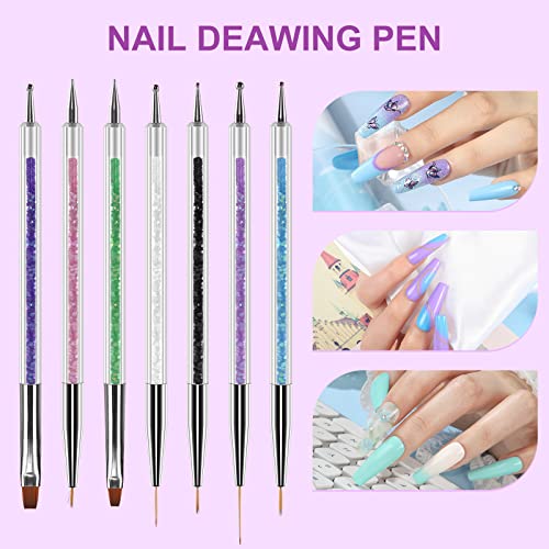 Image of Artdone 9PC Nail Art Brushes Set - Liner Brush, Dotting Pen, Gel Polish Painting Tools For Nail Art Design