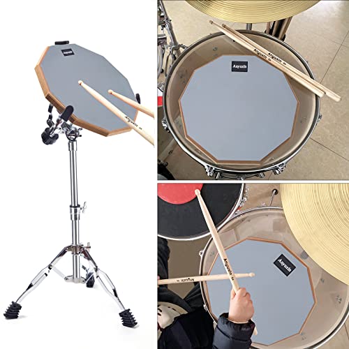 Anyuxin 12 Inch Practice Drum Pad, Double Sided Drum Practice Pads,Dumb Drum Beginner Rubber Practice Pad,With 5A Drum Sticks & Storage Bag (Grey) #TOP6
