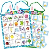 FANCY LAND Easter Bingo Game for Kids 24 Players Die-Cut Party Supplies Classroom Party Activities Game