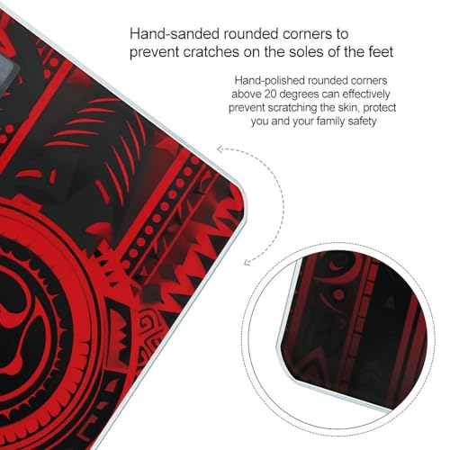 Báscula digital para baño negra y roja de vidrio templado miniatura 4