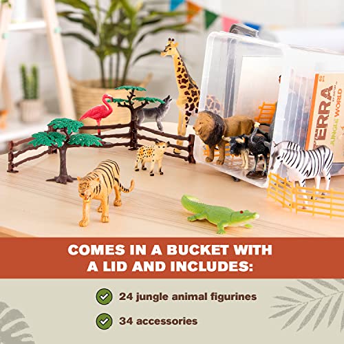 Terra By Battat Jungle World Animal Playset - Educational Toys For 3+ Year Old Kids - Realistic Animal Figurines And Accessories (60 Pieces) #TOP5