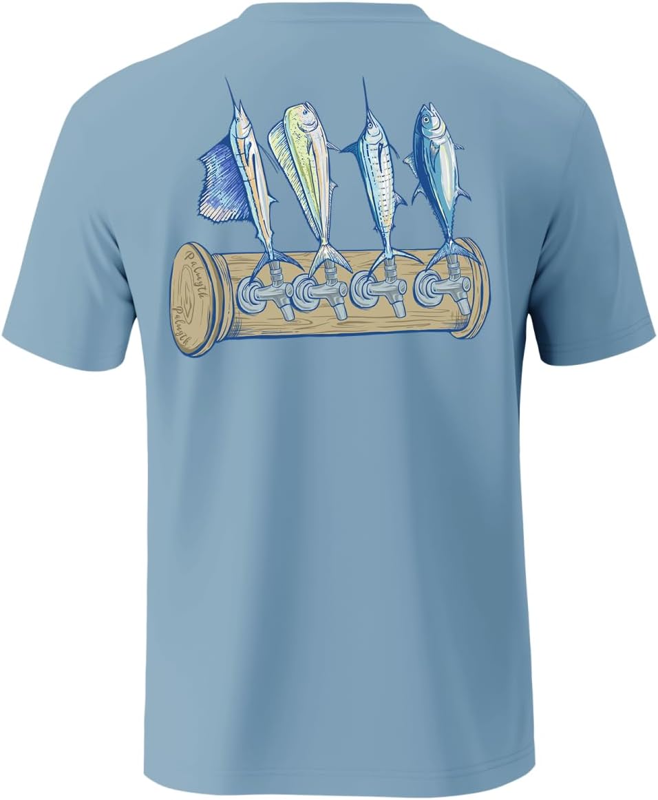 Palmyth Fishing Shirts for Men Short Sleeve T-Shirt UPF 50+ Sun Protection UV Tee