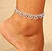 Rhinestone Drape Stretch Anklet Bracelet Austrian Crystal Silver Tone Ankle Clear,Silver,one size