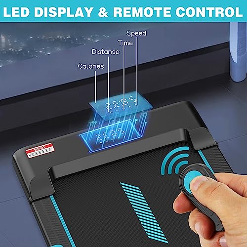 Image of Under Desk Treadmill, 3HP Walking Pad Treadmill Under Desk 2 in 1 with Remote Control, Treadmills for Home Exercise, Walking Running Jogging Machine, LED Display, Free Installation