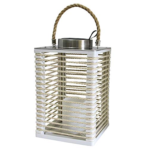 Aussen-Garten-Solar-Laterne-Leuchte-Lampe RIONA IP44 Tisch-Boden-Balkon-Terrassen-Mauer-Treppen-Camping-Dekorations-Party-Weihnachts-Leuchte-Lampe (weiß)