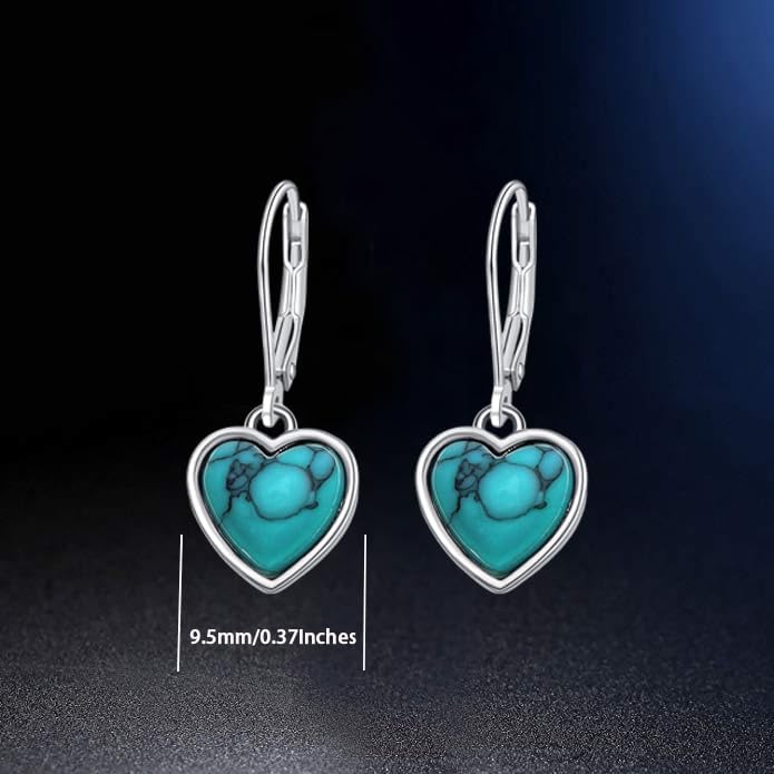 Genuine Turquoise Dangle Leverback Earring for Women S925 Sterling Silver Turquoise Earrings Jewelry Gift for Mother’s Day Her - Image 4