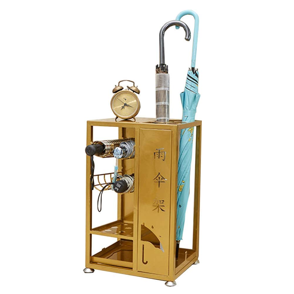 Support de parapluie en fer forgé robuste avec bac de récupération d'eau
