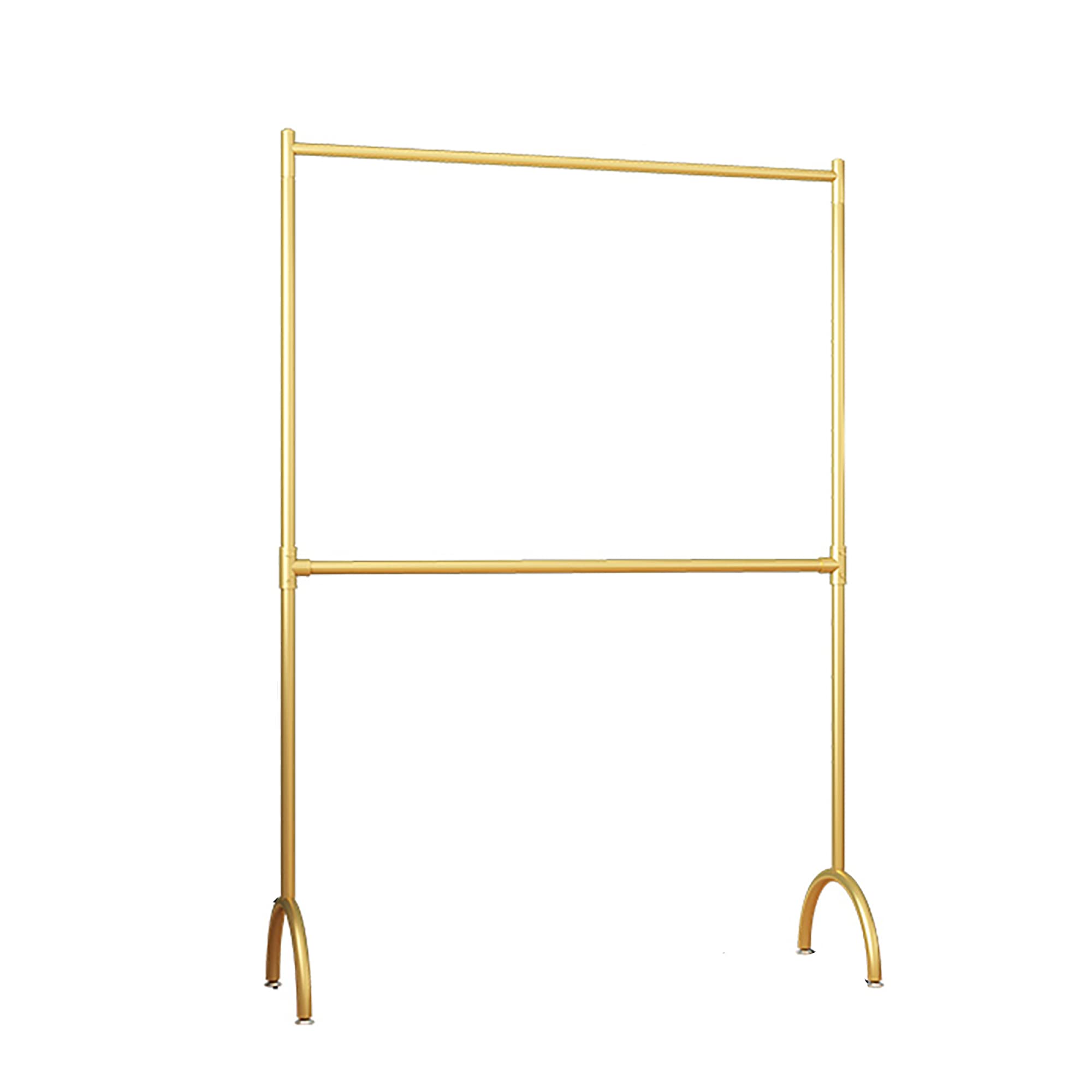 Porte-manteau autonome doré peu encombrant à double tringle