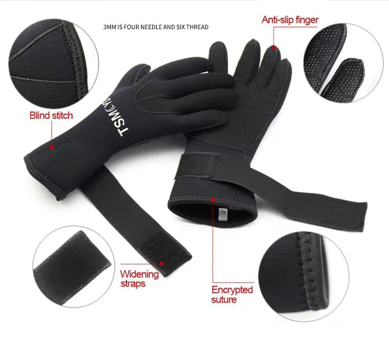 3Mm 5Mm Neoprene Diving Winter Heated Gloves for Men Women Diver Wetsuit Snorkeling Canoeing Spearfish Underwater Hunting Glove,3mm,XL