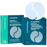 Patchology FlashPatch Restoring Night Eye Gel Patches with Retinol, Squalane & Peptides – Hydrogel Under Eye Masks for Fine Lines, Dark Circles & Puffiness – Overnight Eye Care (5 Pairs)