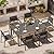 Oasbira Outdoor Patio Dining Table Sets 7-Piece Aluminum and HDPS All-Weather Table and Chairs with Umbrella Hole, Patio Modern Furniture Sets for Garden, Backyard, Lawn, and Poolside, Charcoal
