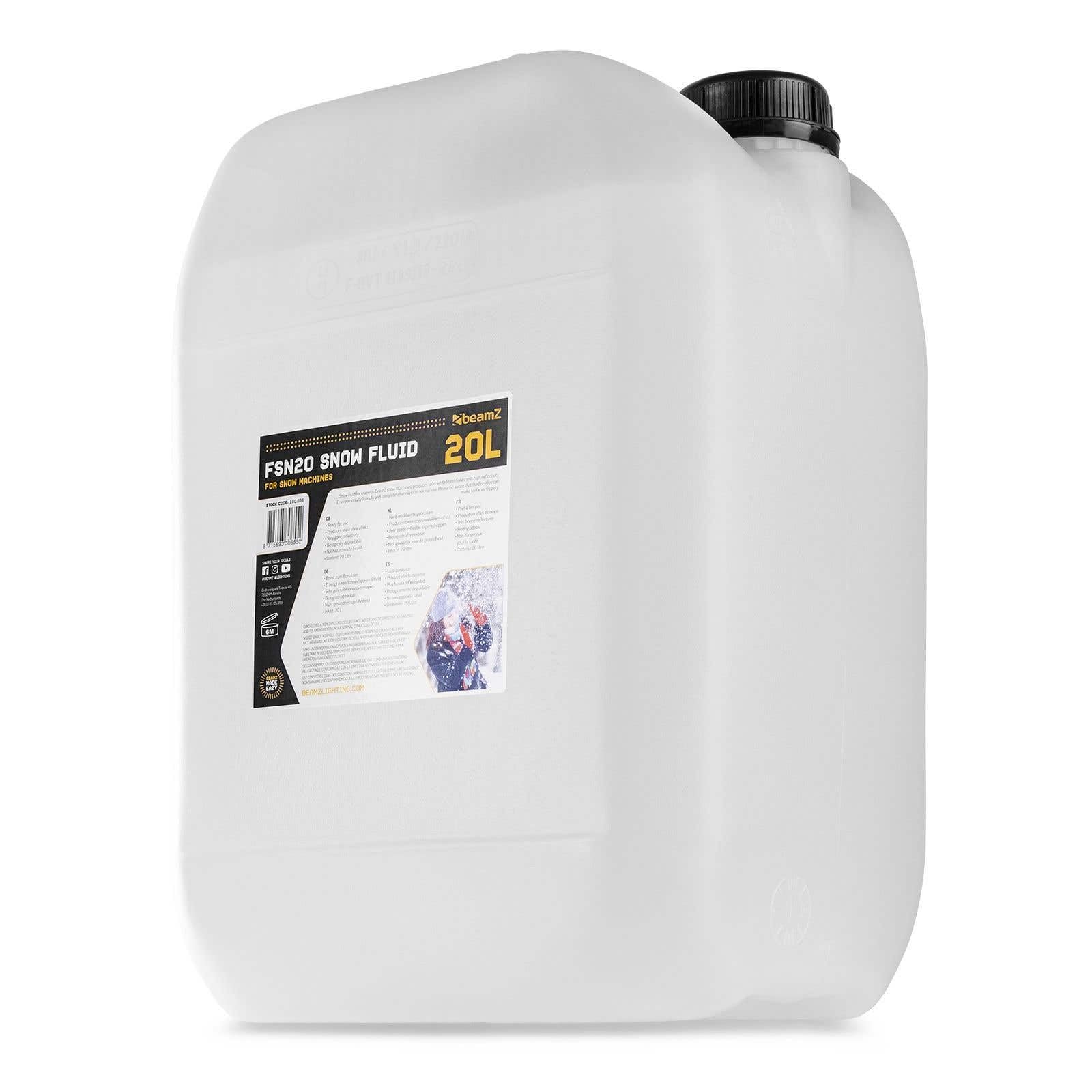 BeamZ FSN20 Liquide pour Machine à Neige 20 litres, Haute Performance, ne Laisse Pas de Résidus, Made in Europe