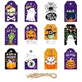 Étiquettes d'Halloween, étiquettes d'Halloween pour sacs, étiquettes artisanales pour sacs à friandises Vista, étiquettes de nom Happy Halloween, sacs à bonbons pour étiquettes décoratives d'Halloween