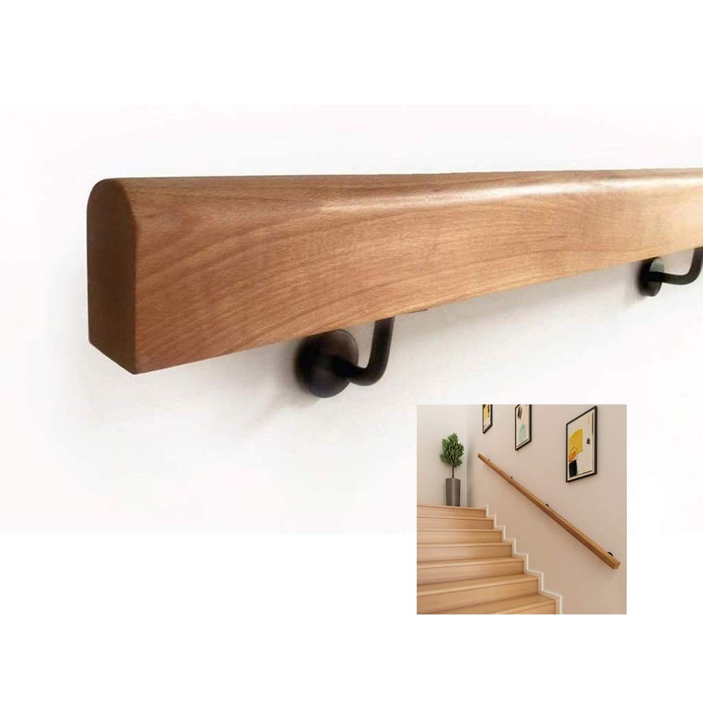 LWJSOCP Stair Banister handrail Handrails Natural Wooden Stair Rail, 1ft-20ft. Professional Non-Slip Pine Handrails Complete Kit, Wall Mounted Home Garden Corridor Lofts Decking Railings