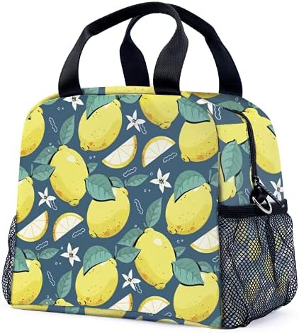 GALIRVC Lemon Lunch Box Insulated Lunch Bag Reusable Lunch Tote Cooler Bag for Adults Women Girls Work Picnic Beach