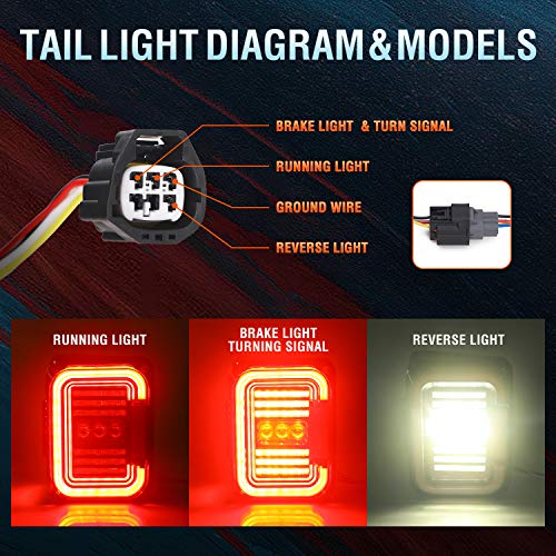 Image of LX-LIGHT Compatible with 2007-2018 Jeep Wrangler JK JKU, 7'' Round Headlights + 4'' Fog Lights + C Shape Tail Lights