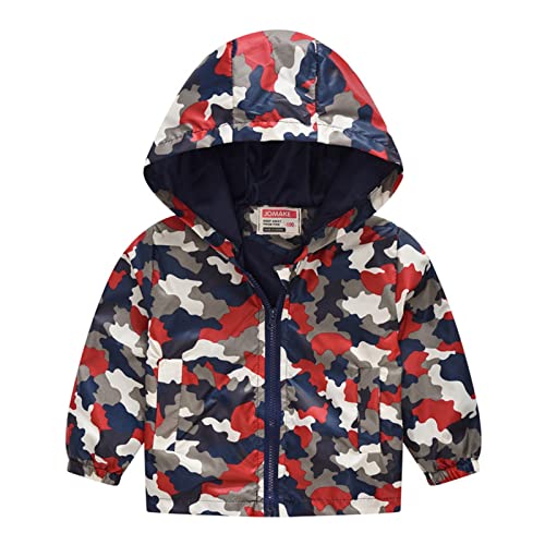 Toddler Boy Girl Fleece Lined Jackets Hooded Windbreaker Coat for Winter Fall Outerwear Rain Jacket