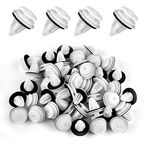 TONAUP Clip de Fixation de Voiture, 50 Pièces Universal Retenue Vehicle Clips Rivets en Plastique, Fixation de Carrosserie Garniture de Voiture pour Auto Voitures Panneaux de Portes