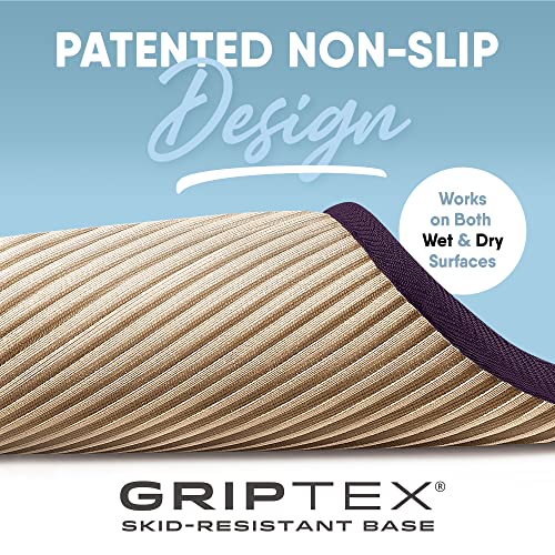 MICRODRY Quick Drying Memory Foam Framed Bath Mat with GripTex Skid-Resistant Base, Contour - 21x24, Iris - Thumbnail 5