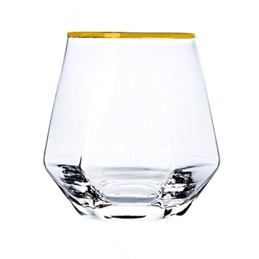 水晶玻璃杯 Amazon.com: Hexagon水晶玻璃威士忌紅酒杯家用冷飲杯無柄露營