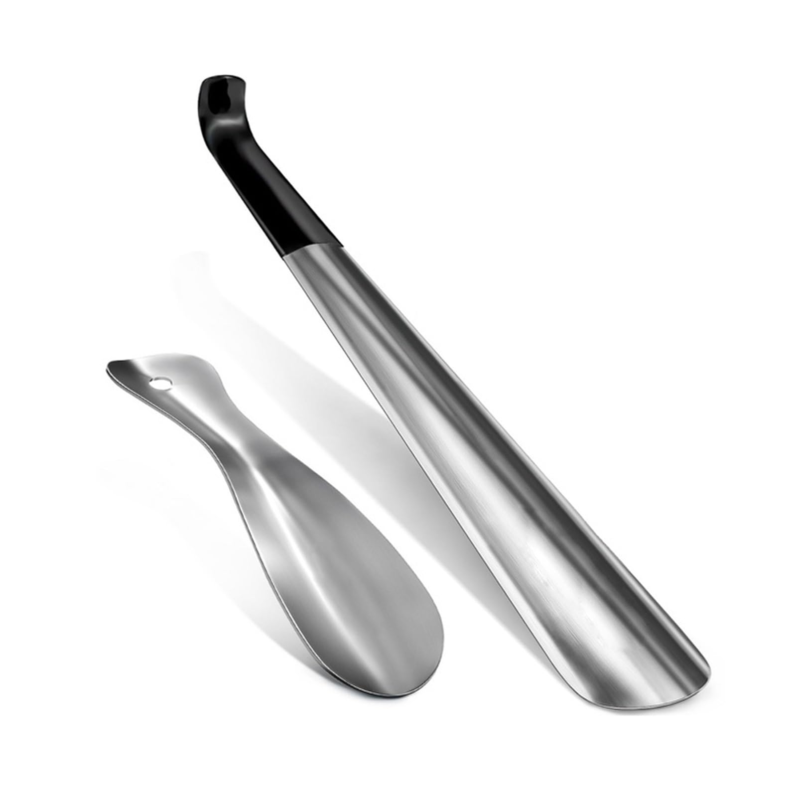 Calzador, 2 uds cuerno de zapato mango largo 16,5 pulgadas/7, pulgadas con cubierta cuero cuchara Metal ropa viaje ayudante elevador calzador