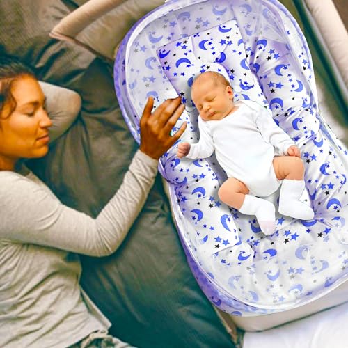 Image of VParents Baby Bedding Set with Mosquito net Cotton, Galaxy (Blue) 110686