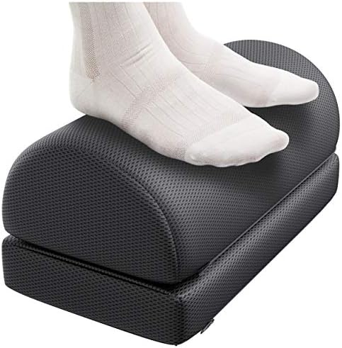 TrueMoss Ergonomic Below Desk Footrest, Adjustable Foot Relaxation Peak 6.5” Lumbar Pillow, Excessive Density Sponge Foam Cushion, Machine Washable, Leg Stool Help for Pc Work, Workplace Chair, Gaming