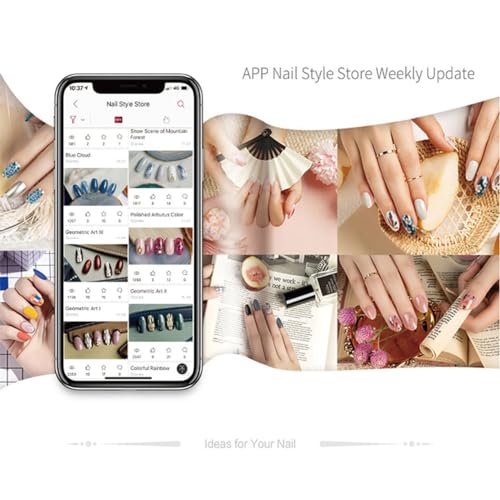 Intelligent 3D Nail Painting Machine, Portable Digital Mobile Nail Art Printer, Support WiFi/DIY, Professional Nails Art Equipment for Beauty & Personal Care for Girls' Home Nails,Pink - Image 5