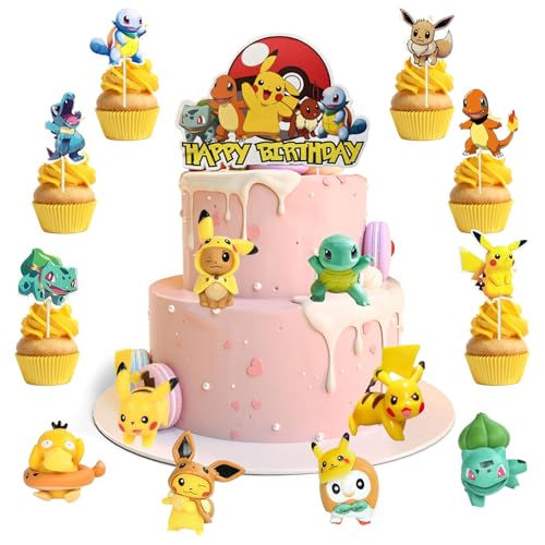 57 PCS Tortendeko Geburtstag Kinder Tortendeko Figuren Kuchen Deko Happy Birthday Cake Topper Cupcake Tortendekoration Kinder für Jungen/Mädchen