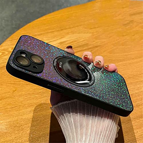 Étui magnétique en cuir de luxe pour iPhone 12 antichoc paillettes