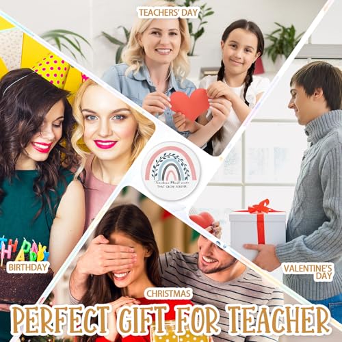 Paterr 10 Pcs Teacher Appreciation Gifts Bulk for Women Rainbow Canvas Makeup Bags with Compact Mirror Christmas Gift Inspirational Quotes Cosmetic Zipper Personalized Travel Toiletry Bag by Paterr - Used condition - Image 6