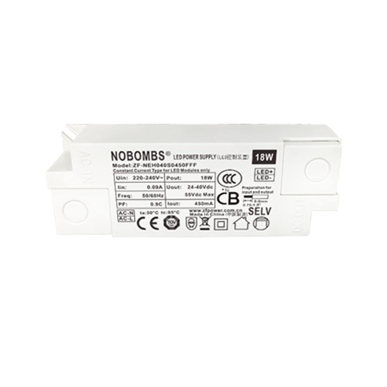 Bipolar flicker-free high P isolation led drive power supply 10-42W LED drive panel light track light power supply (Size : 18W 450mA)