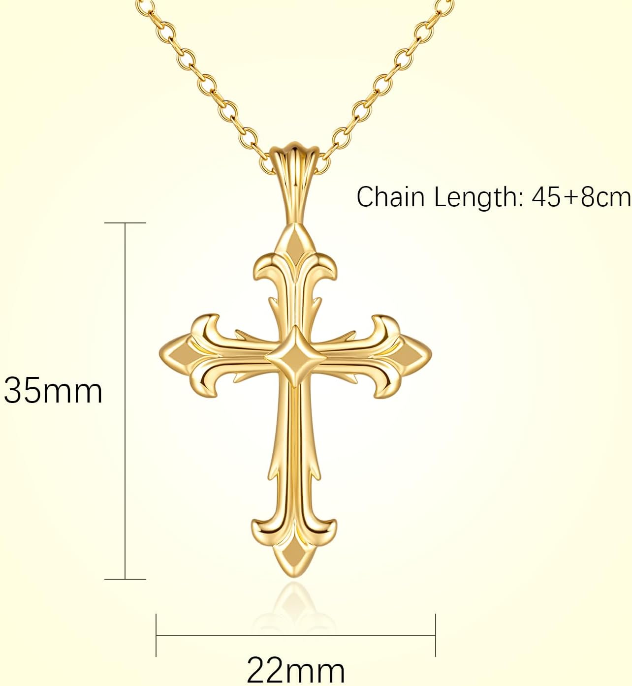 Cross Necklace 14K Gold Cross Necklaces for Women Crucifix Necklaces Pendant 45+8cm Gifts for Women - Image 6