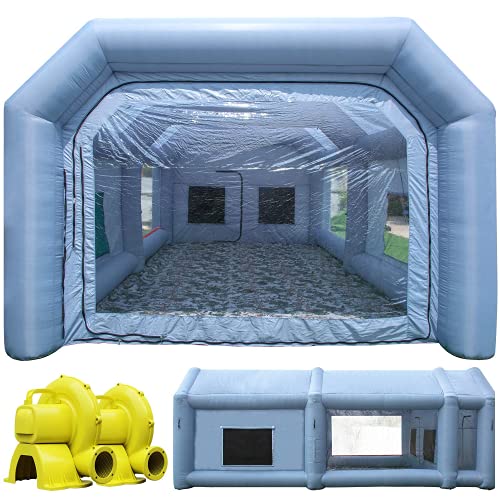 TKLoop Portable Inflatable Paint Booth 26X15X10Ft with Blowers(750W+950W), Inflatable Spray