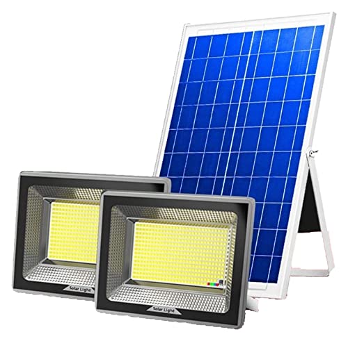OLSKFUH Foco Solar Led para Patio, Exterior, con Control Remoto, Impermeable, para Calle, Alta Potencia, 20% De Eficiencia Energética.,