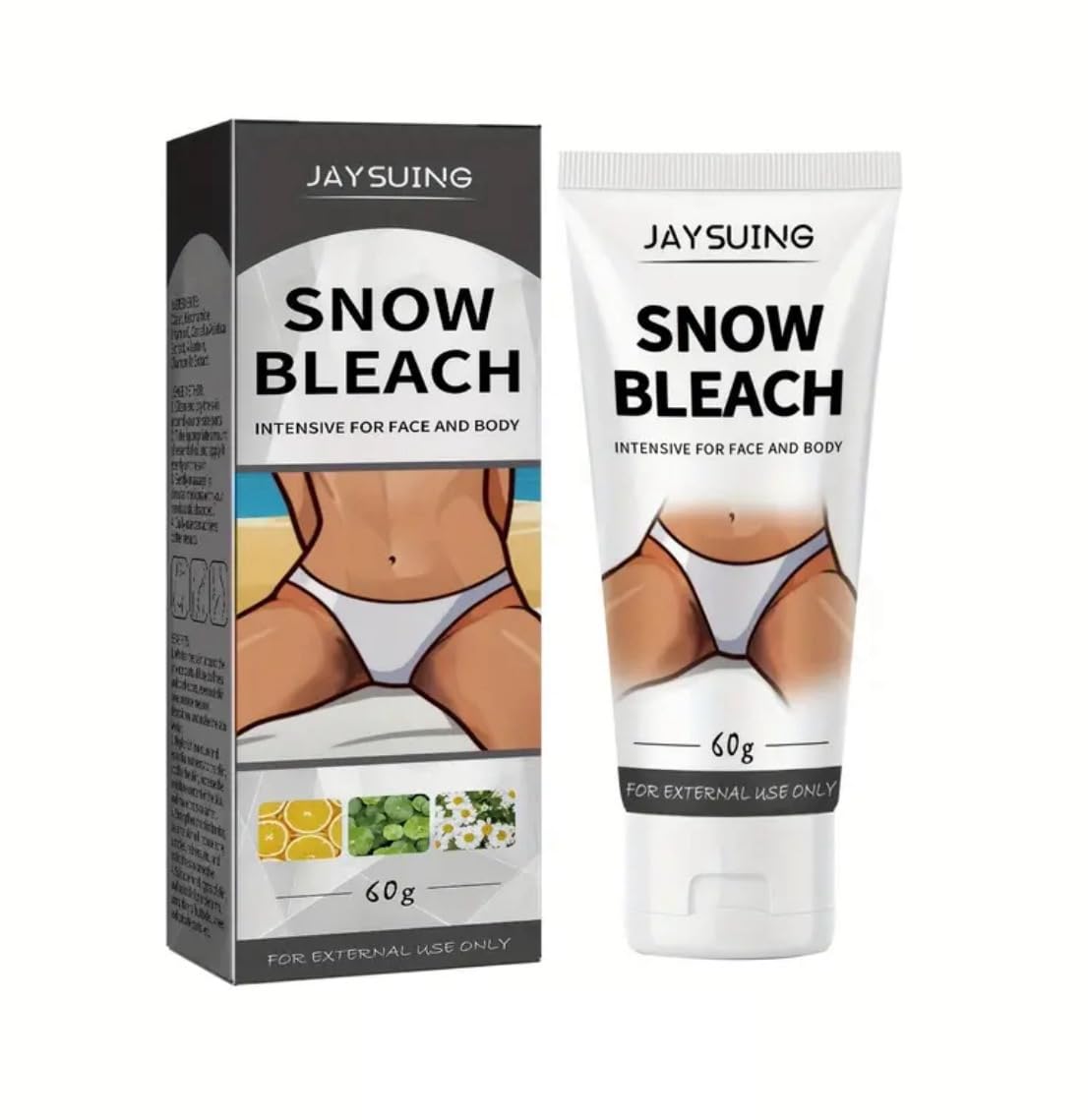 Generic Snow Bleach Cream, Contains Niacinamide, Vitamin C - For Underarm, Neck, Armpit, Knee, Elbow, - Upgraded Formula For Instant Results