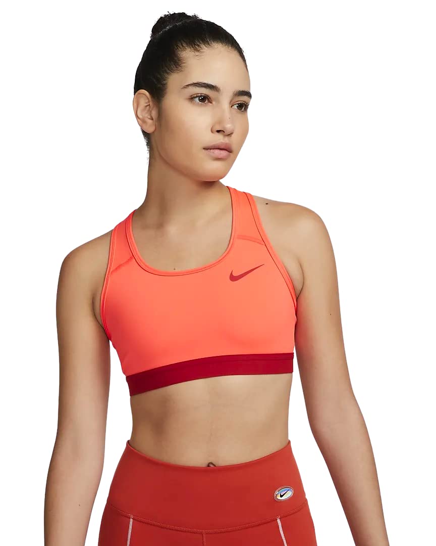 nike women's medium support non padded sports bra with band
