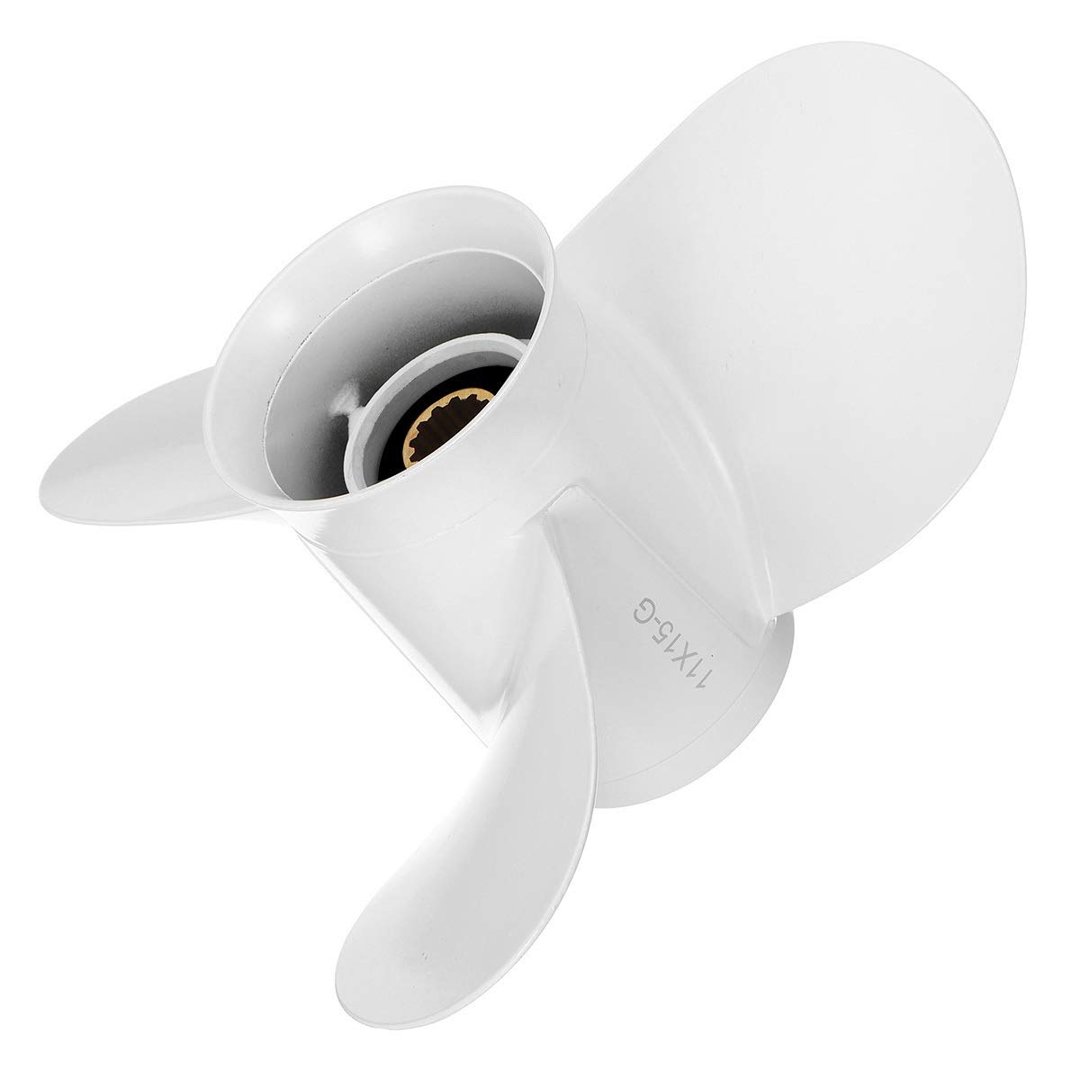 Elica fuoribordo marina 11 X 15, for, 30-60 HP 69W-45943-00-EL Accessorio fuoribordo bianco a 3 pale in lega di alluminio Eliche fuoribordo