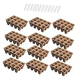 Kisangel Kit Pots de Culture Biodégradables Pâte avec Inserts Blancs Plateau de Germinat...