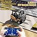 FANXMF RC Forklift with APP Control 1/64 Mini Metal Remote Control Forklifts Lift Fork & Hook 9 Channel 2 in 1 Construction Vehicle with Carrier Slab & Pull Back Car Engineering Truck (Yellow)