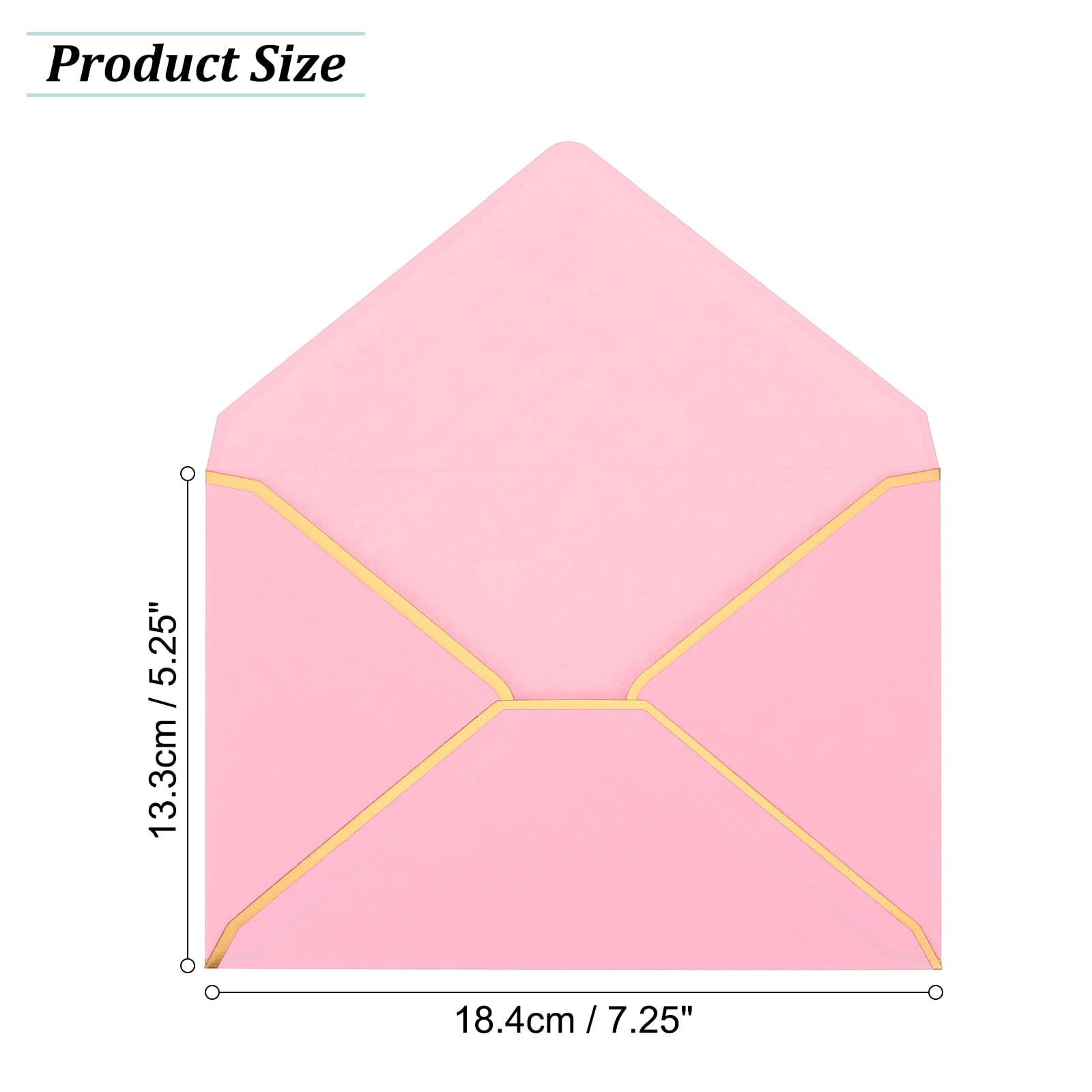 PATIKIL 100 Pack 5 x 7 Envelopes A7 Card Christmas Envelopes V Flap Envelope with Gold Borders for Office Wedding Gift Cards Invitations - Image 2