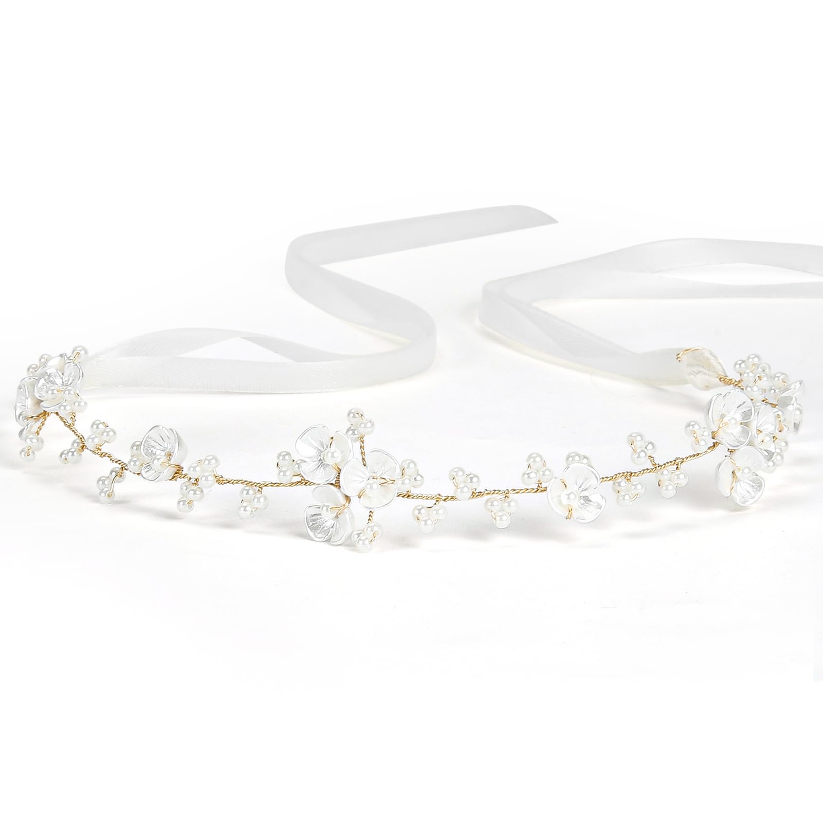 Tanfeine Flower Girl Hair Accessory, Pearl Headpiece for Girls and Women, Wedding, Birthday, Party, and First Communion